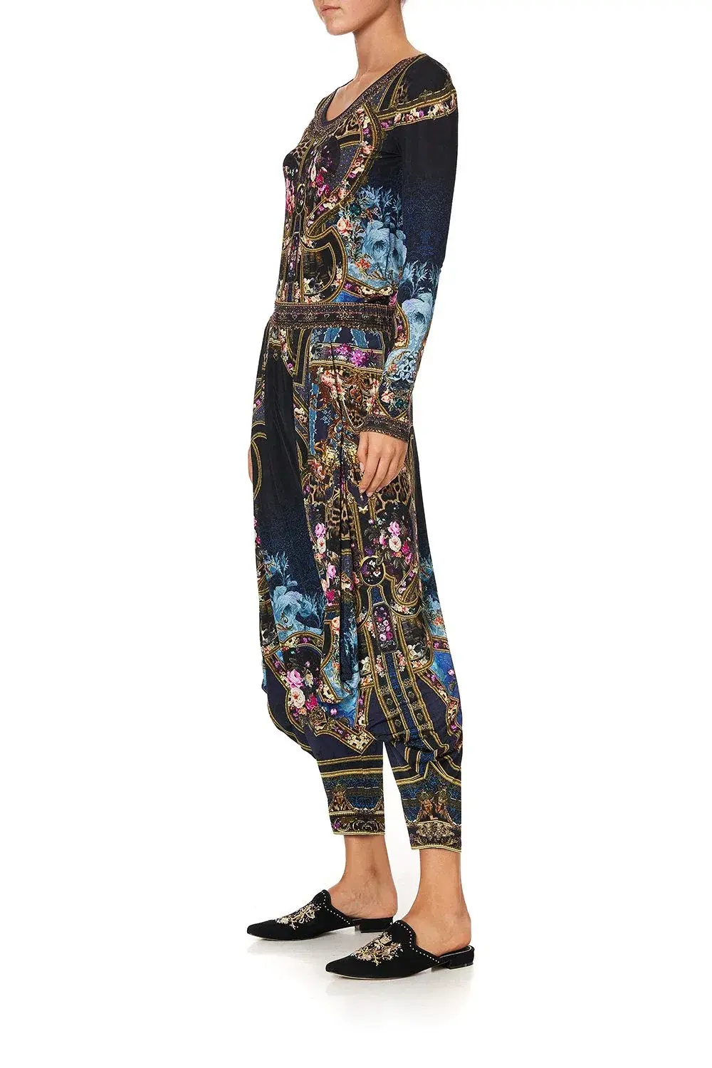 Camilla Jersey Drape Pant Fields of Treasure Print Size S / AU 8 for rent on The Volte - main image