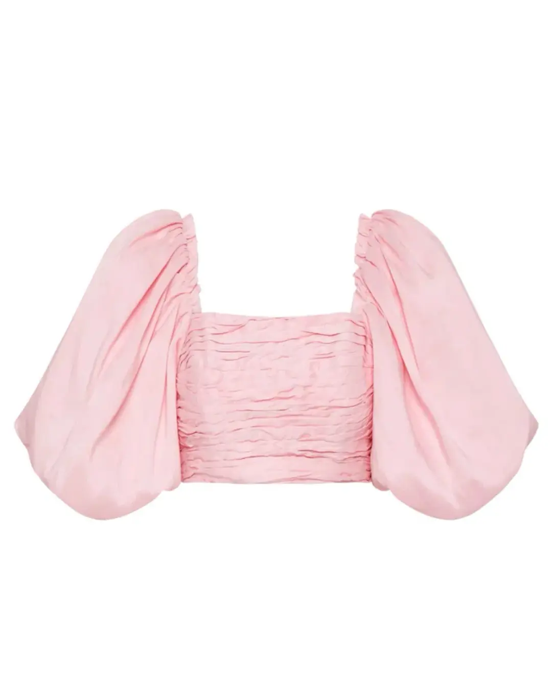 Aje Myriad Puff Sleeve Cropped Top & Tiered Mini Skirt Set Pink Size 4 for rent on The Volte - main image