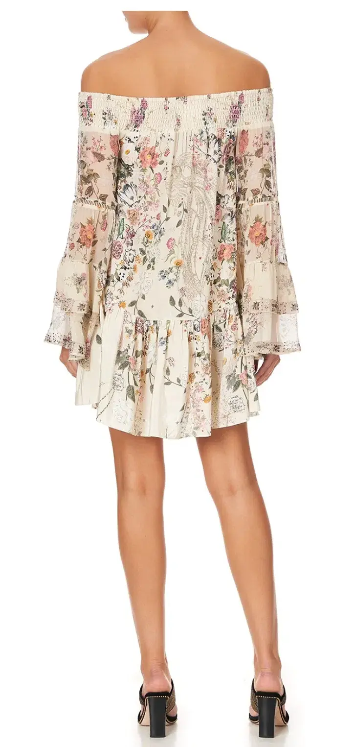 Camilla Phoenix Flower Off Shoulder Dress Print Size XS for rent on The Volte - main image