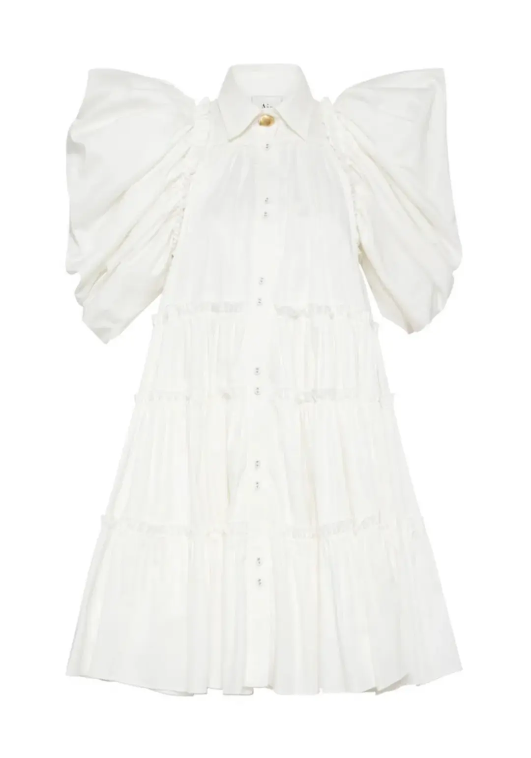 Aje Swift Butterfly Sleeve Smock Mini Dress White Size 4 for rent on The Volte - main image