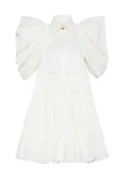 Aje Swift Butterfly Sleeve Smock Mini Dress White Size 4 for rent on The Volte - image 6