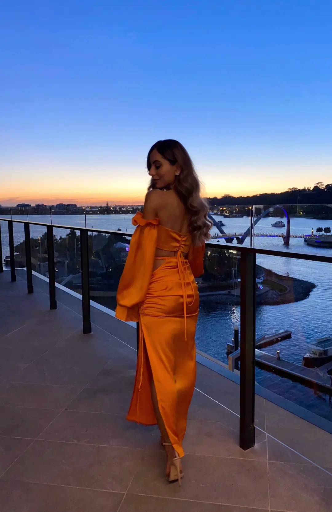 Khirzad Femme Gitamena Corset Top and Desnudo Skirt Set Orange Size XXS / Au 4 for rent on The Volte - main image