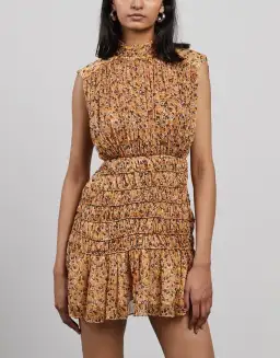 Shona Joy Colette High Neck Sleeveless Corded Mini Dress Print Size 12 for rent on The Volte - image 2