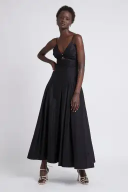 Aje Solstice Strappy Ring Midi Dress Black Size 8 for rent on The Volte - image 1