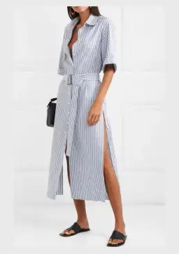Anna Quan Zola Belted Striped Midi Dress Print Size 8 for rent on The Volte - image 1