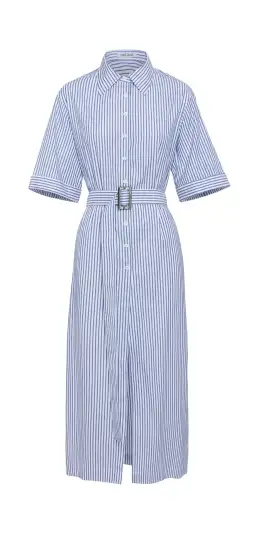 Anna Quan Zola Belted Striped Midi Dress Print Size 8 for rent on The Volte - image 5
