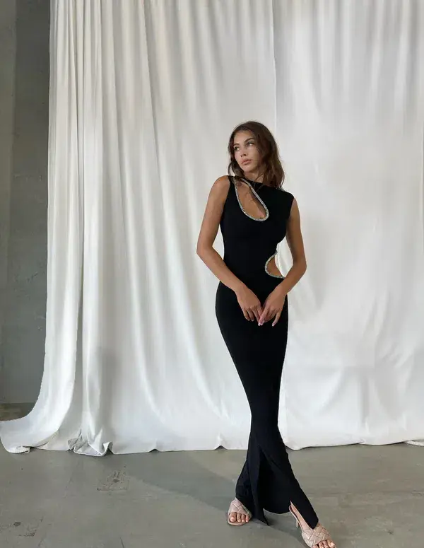 Ivona Skelo Vivia Dress Black Size S for rent on The Volte - main image