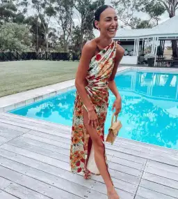 Sonya Moda Nour Yarden Floral Maxi Dress Print Size 8