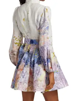 Zimmermann Rhythmic Buttoned Mini Dress Print Size 0/Au 8 for rent on The Volte - image 3