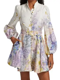 Zimmermann Rhythmic Buttoned Mini Dress Print Size 0/Au 8 for rent on The Volte - image 4