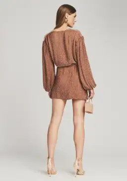 Retrofete Gabrielle Robe Dress in Bronze Sequin Size 12 for rent on The Volte - image 3