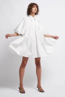 Aje Prima Circle Tiered Mini Dress White Size 12 for rent on The Volte - image 1