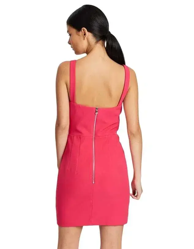 By Johnny Bust Panelled Mini Dress in Deep Pink Size 8 - Image 2