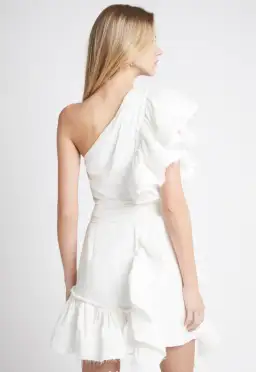 Aje Bonjour Assymetric Mini Dress White Size 16 for rent on The Volte - image 2