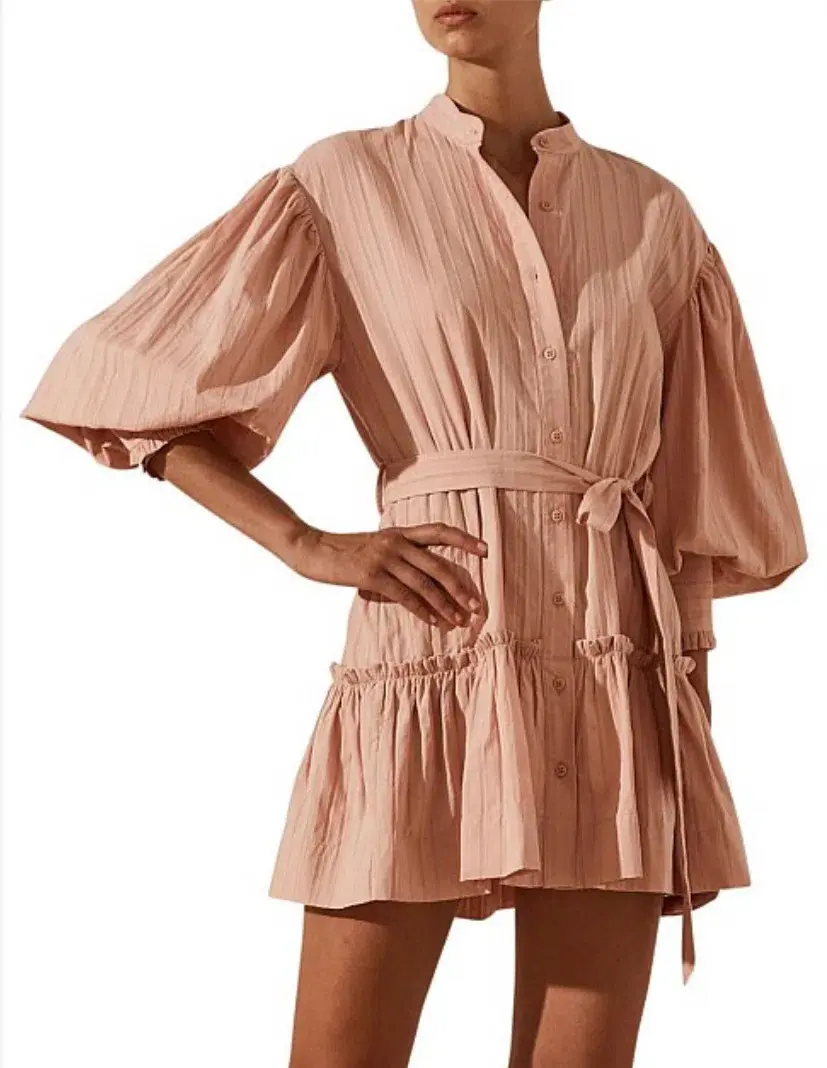 Shona Joy Ella Balloon Sleeve Mini Dress Pink Size 8 - Image 3