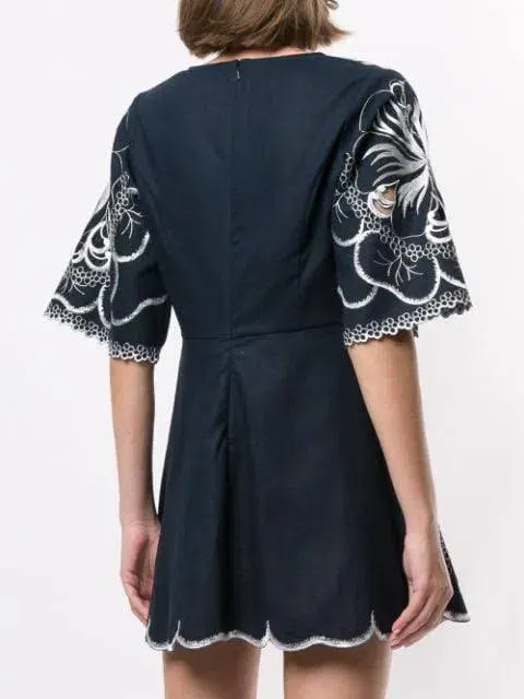 Alice McCall Dissolving Hearts Mini Dress Navy Size 10 for rent on The Volte - main image