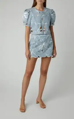 Alice McCall Dissolving Hearts Crop Top and Skort Set Blue Size 10 for rent on The Volte - image 3