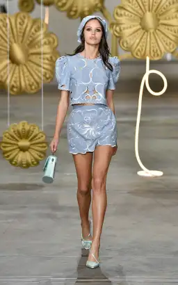 Alice McCall Dissolving Hearts Crop Top and Skort Set Blue Size 10 for rent on The Volte - image 2