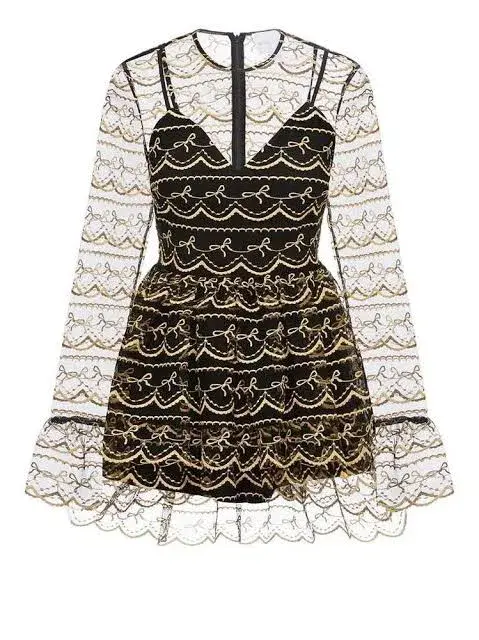 Alice McCall Satellite Long Sleeve Dress Black Size 10 for rent on The Volte - main image