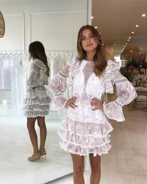 Thurley Papilio Mini Dress Dusty Pink Size 10 for rent on The Volte - main image