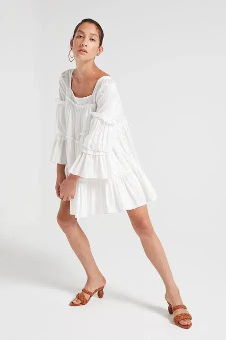 Aje L’espirit Mini Dress White Size 10 for rent on The Volte - main image