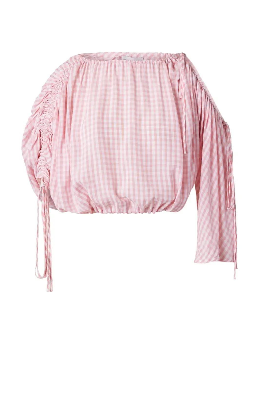Scanlan Theodore Gingham Drawcord Top Pale Pink One Size for rent on The Volte - main image