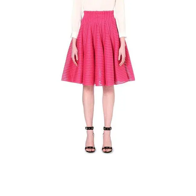 Maje Julien Neoprene Skirt Pink Size 10 for rent on The Volte - main image