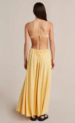 Bec & Bridge Soleil Maxi Dress in Straw Yellow