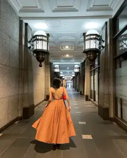 Scanlan Theodore Parachute Cotton Strappy Dress Sienna Brown Size 6