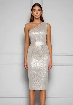 Elle Zeitoune Allene Dress Champagne SIlver Size 8 for rent on The Volte - image 1
