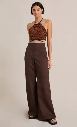 Bec & Bridge Ziggy Knit Halter Top Lurex Stripe Size 12