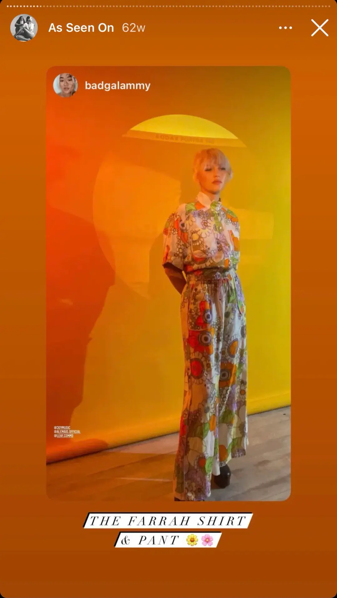 Alemais Farrah Oversized Shirt & Track Pant Set Size 12 for rent on The Volte - main image