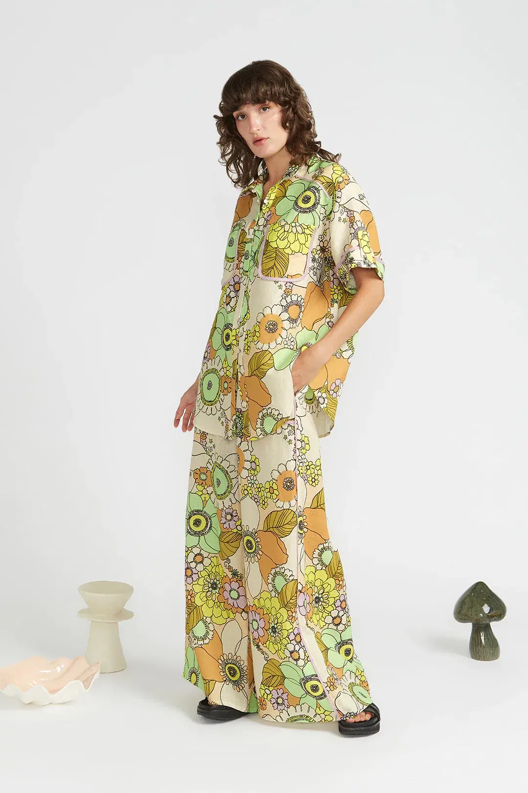 Alemais Farrah Oversized Shirt & Track Pant Set Size 12 for rent on The Volte - main image