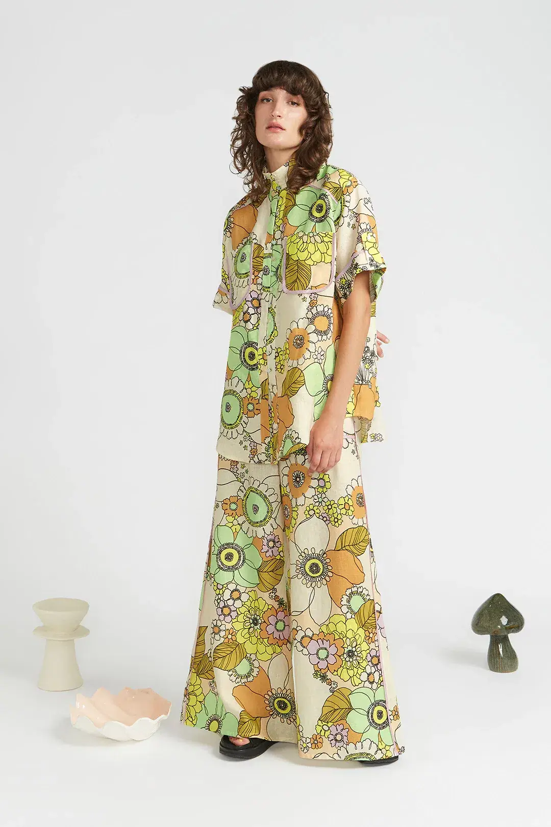 Alemais Farrah Oversized Shirt & Track Pant Set Size 12 for rent on The Volte - main image