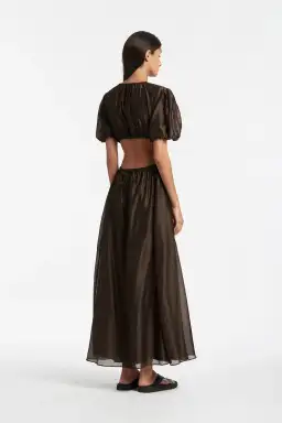 Sir the Label Anje Puff Sleeve Gown Brown Size 6