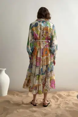 Alemais Farrah Tiered Shirt Dress Print Size 14 for rent on The Volte - image 3