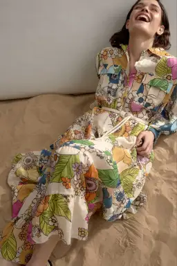 Alemais Farrah Tiered Shirt Dress Print Size 14 for rent on The Volte - image 2