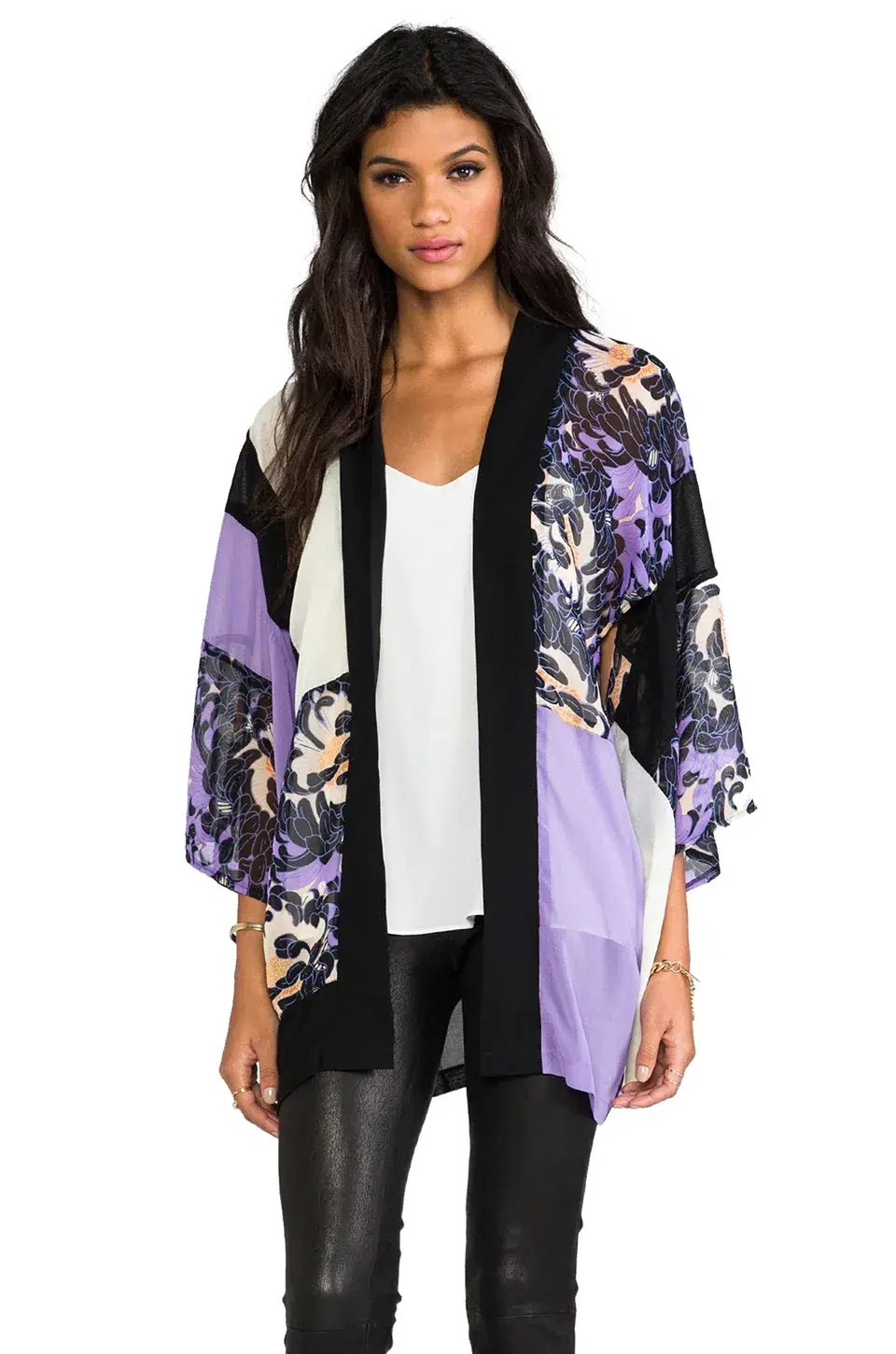 Shona Joy Love State Kimono Lavender Print Size 6 - Image 4