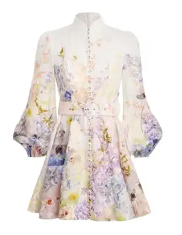 Zimmermann Rhythmic Buttoned Mini Dress Citrus Garden Size 1 / Au 10 for rent on The Volte - image 5