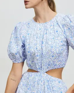 Faithful the Brand Alessandria Midi Dress Print Size 12