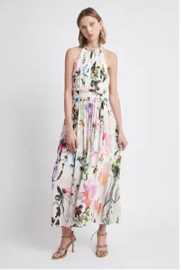 Aje Introspect High Neck Midi Dress Print Size 10 for rent on The Volte - image 1