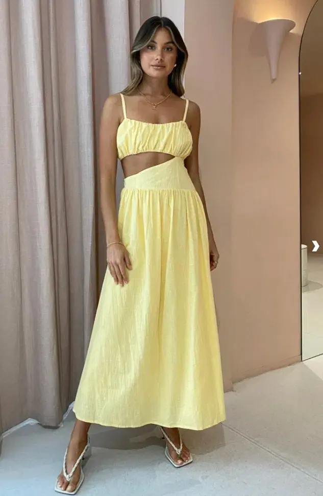 By Nicola Romantica Maxi Dress Yellow Size 8 for rent on The Volte - main image