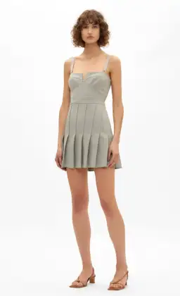 Dion Lee Column Pleated Mini Dress Grey Size 8 for rent on The Volte - image 1