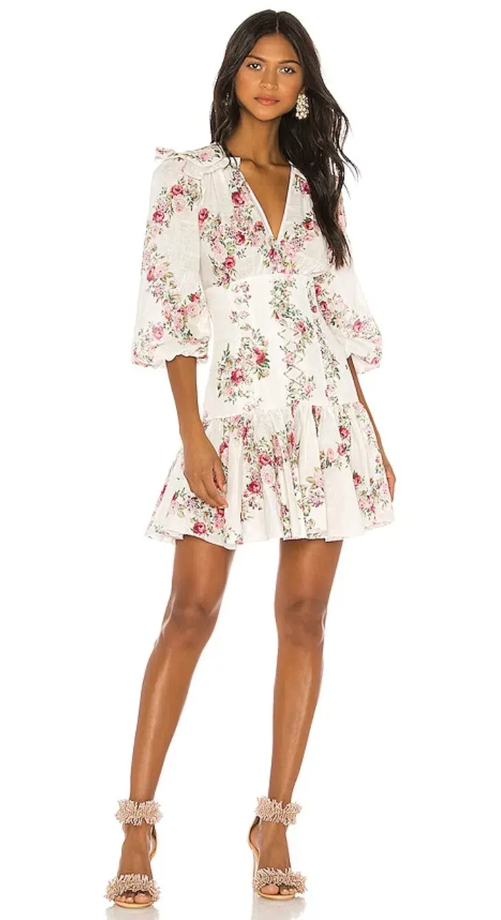 Zimmermann Honour Corset Dress Print Size 8 for rent on The Volte - main image