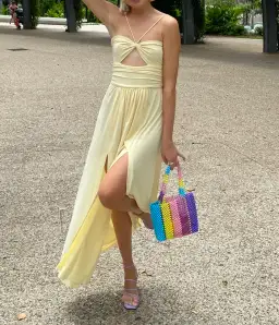 Bec and Bridge Isla Midi Dress Yellow Size 6