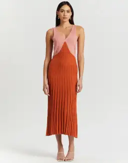 Andean Collective Tamika Dress Pink/Orange Size 8 for rent on The Volte - image 1