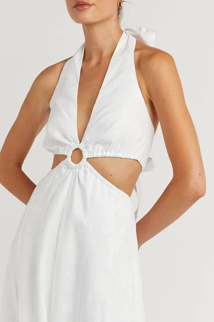 Dissh Layne Halter Midi Dress White Size 8 for rent on The Volte - main image