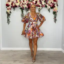 Zimmermann Prima Balloon Sleeve Floral Print Mini Dress Print Size 8 for rent on The Volte - image 2