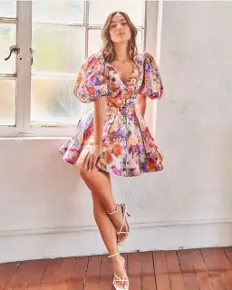 Zimmermann Prima Balloon Sleeve Floral Print Mini Dress Print Size 8 for rent on The Volte - image 5