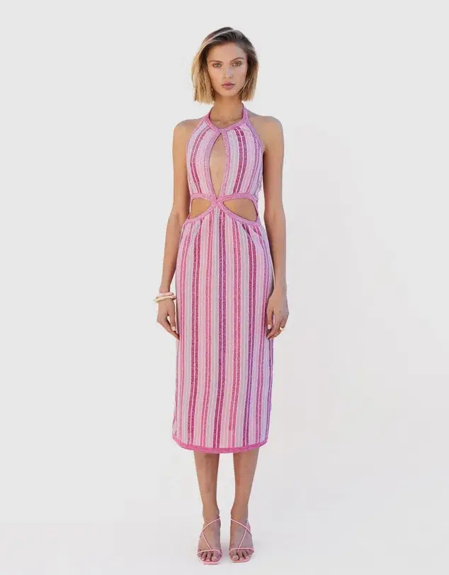 Suboo Beck Halter Cut Out Dress Pink Size XS for rent on The Volte - main image